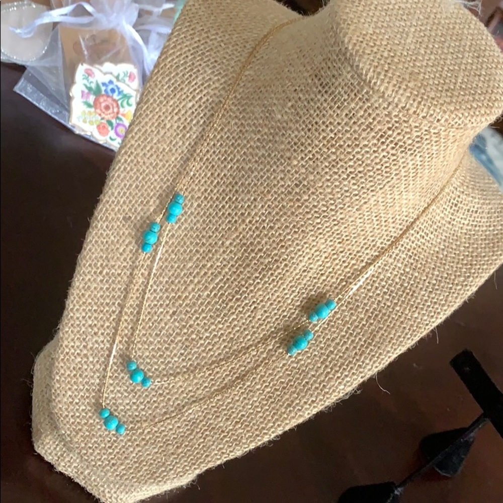 Gold and turquoise layered necklace